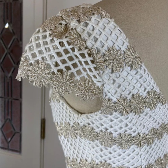 Lilly Pulitzer Barbara Two Toned Gold Metallic Lotty Daisy Floral Dress NWOT 4 - Picture 10 of 16